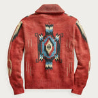 Western Jacquard Shawl Collar Cardigan