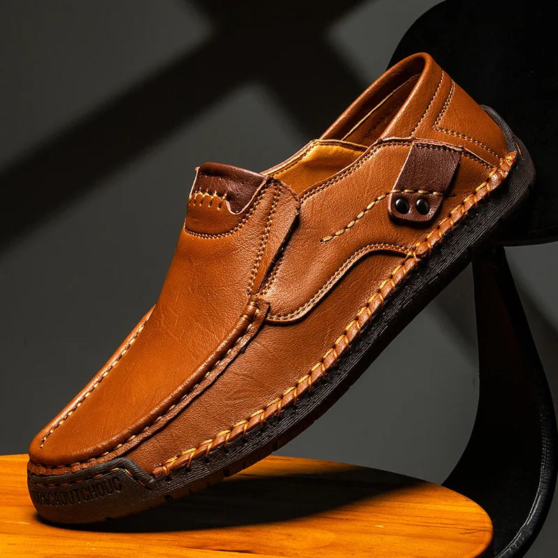 Padded Leather Slip-On Loafers