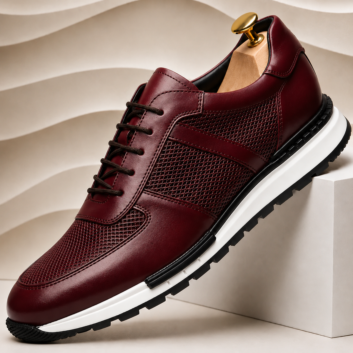 Panelled Leather Casual Sneakers