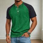 Acid Wash Cotton Henley Tee