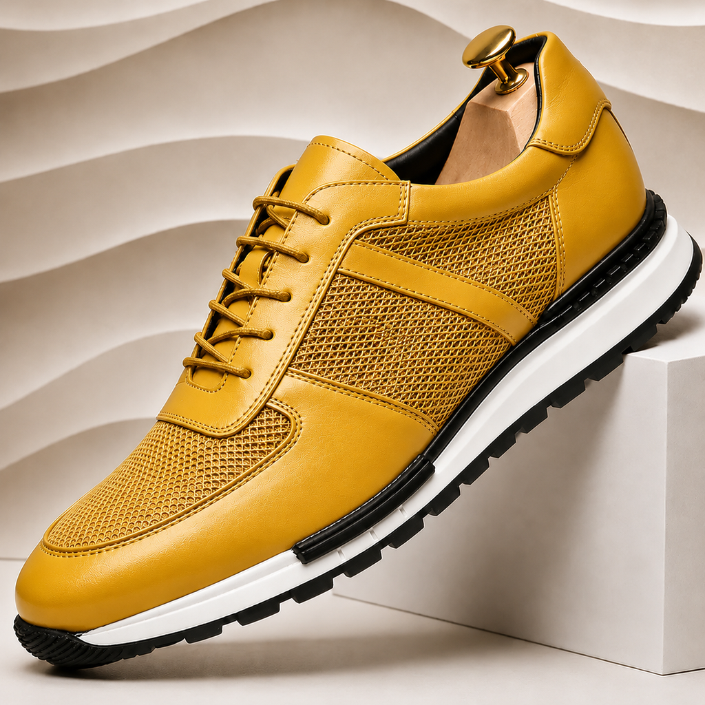 Panelled Leather Casual Sneakers