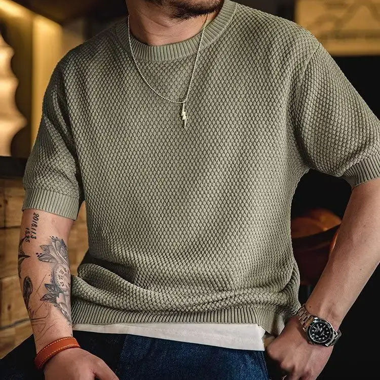 Textured Vintage Knit T-Shirt