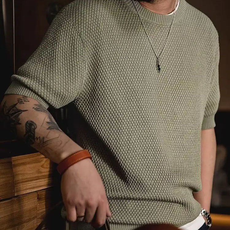 Textured Vintage Knit T-Shirt