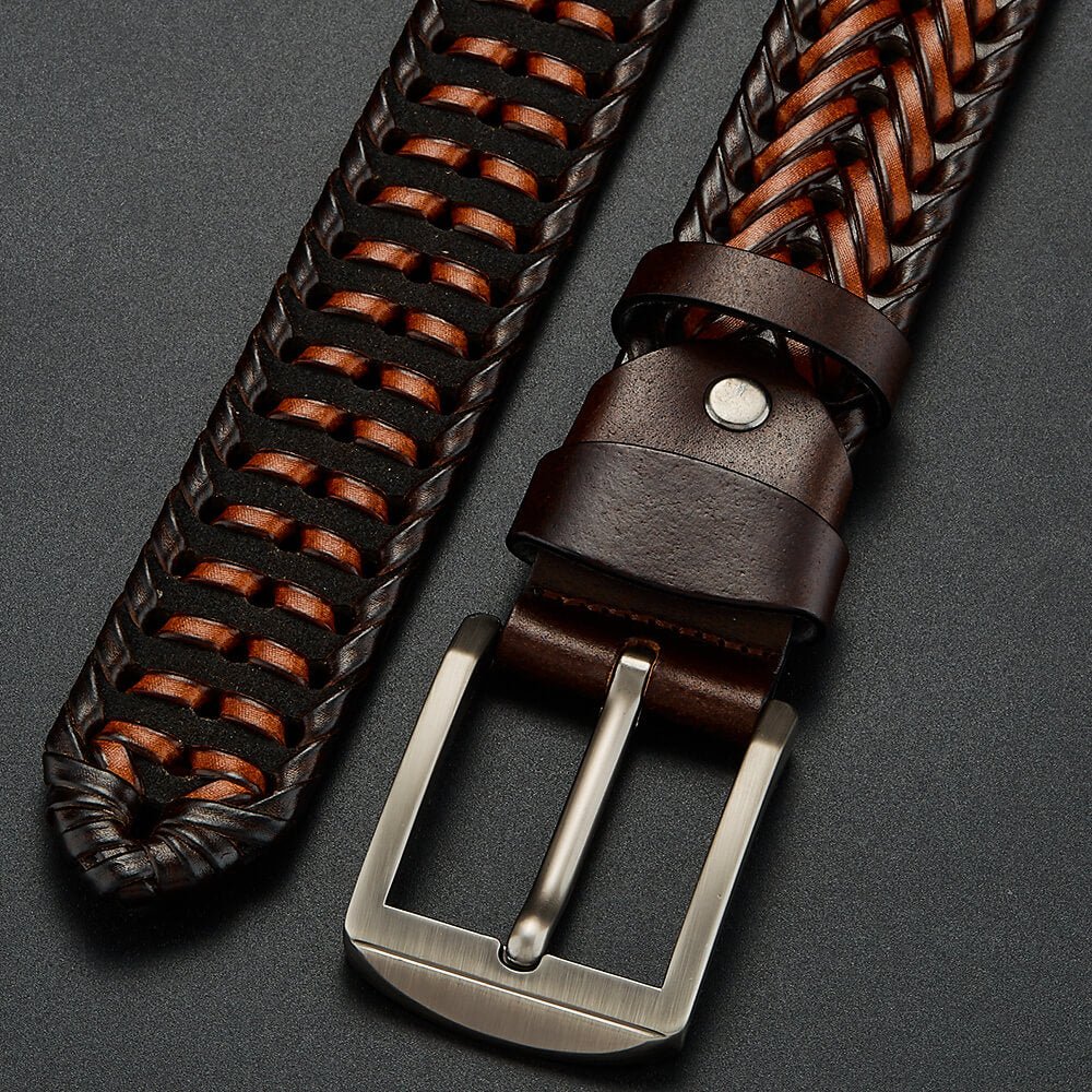 Hand-Braided Cowhide Leather Belt