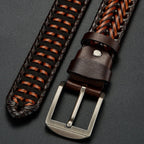 Hand-Braided Cowhide Leather Belt