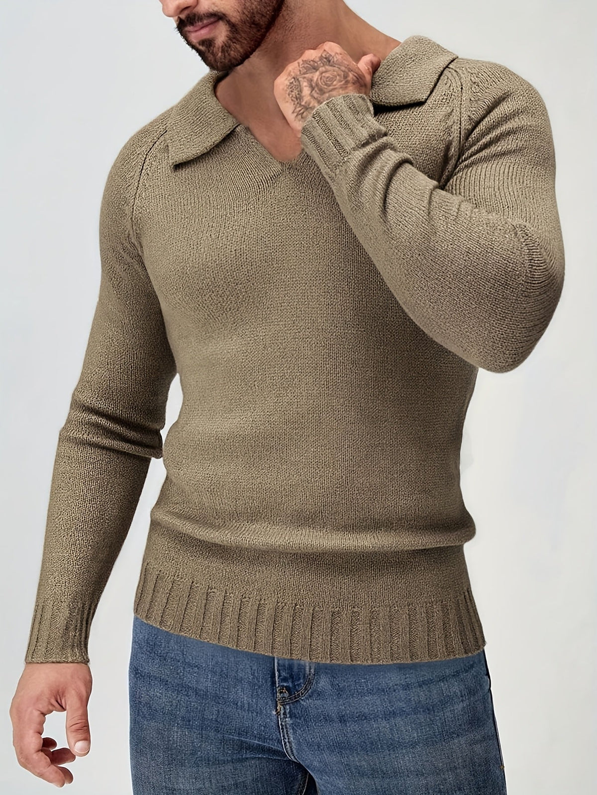 Chunky Knit Polo Jumper