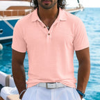 Textured Linen-Blend Polo Shirt