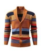 Wide-Collar Striped Rib Jumper