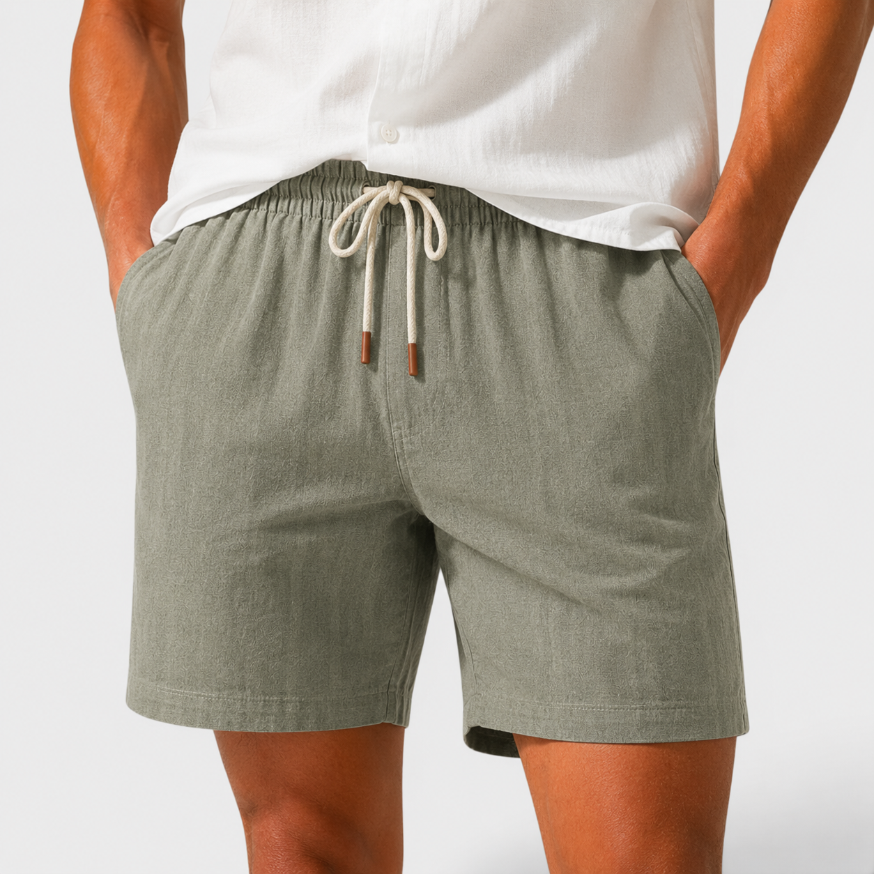 Drawstring Linen Shorts