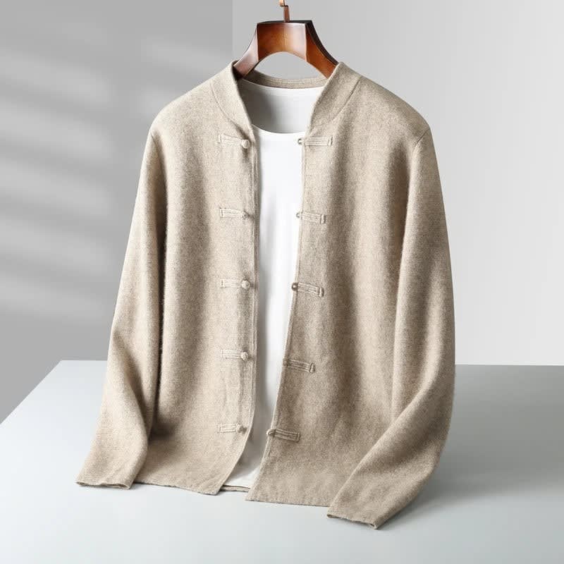 Frog Button Merino Wool Cardigan