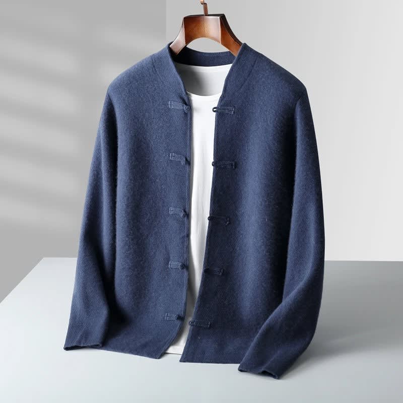 Frog Button Merino Wool Cardigan