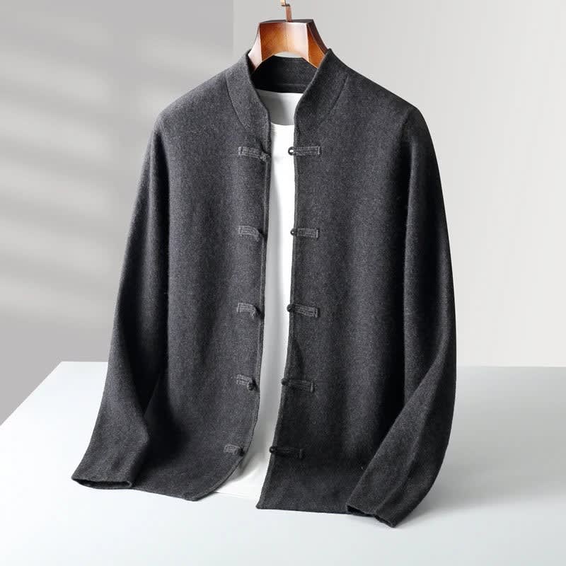 Frog Button Merino Wool Cardigan
