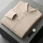 Frog Button Merino Wool Cardigan