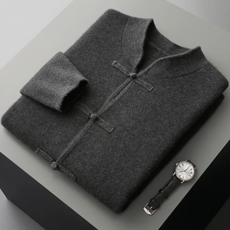 Frog Button Merino Wool Cardigan