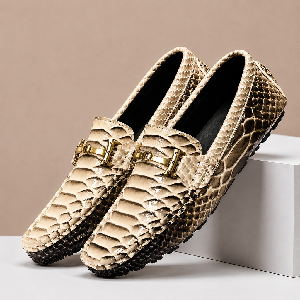 Embossed Leather Comfort Loafer
