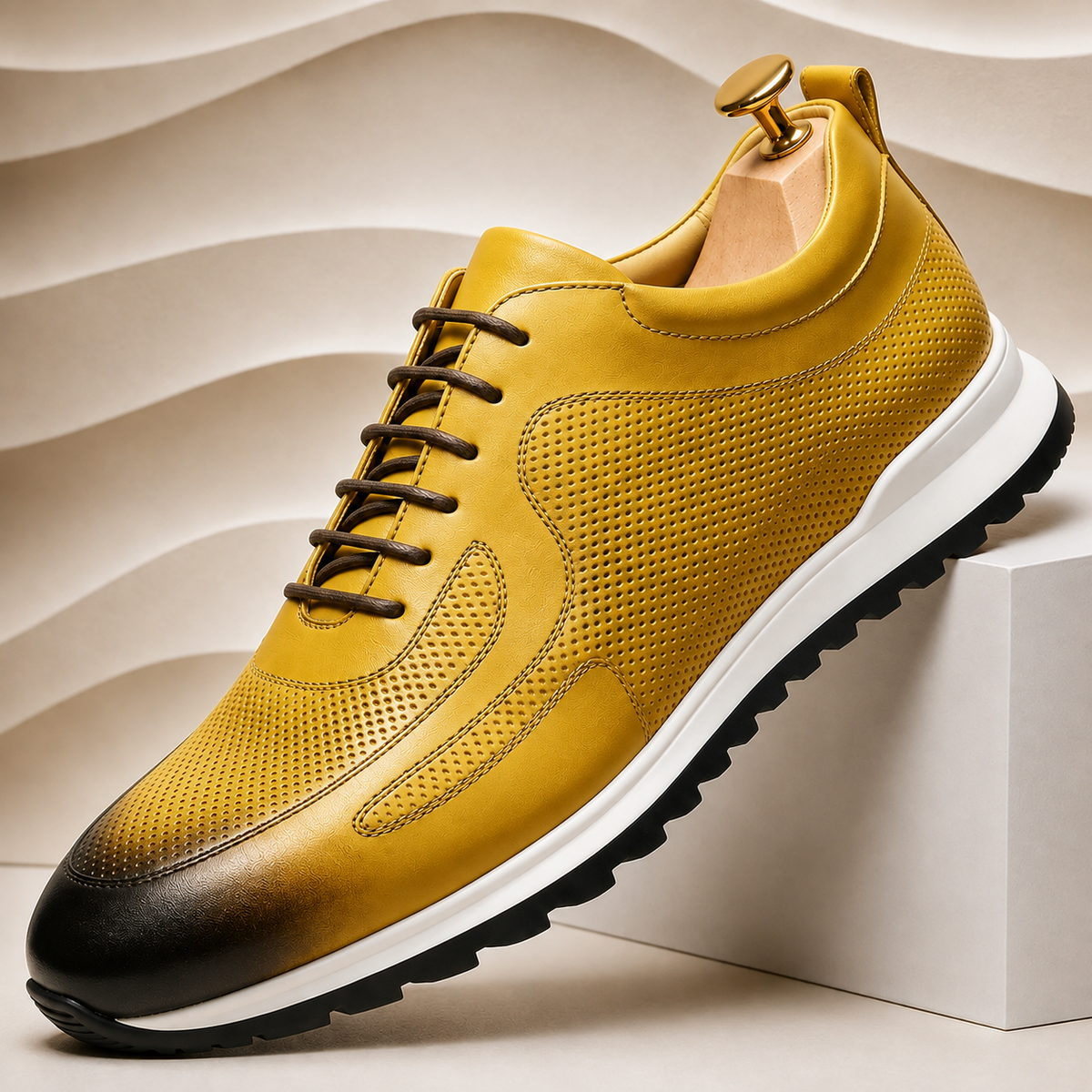 Cowhide Leather Comfort Sneakers