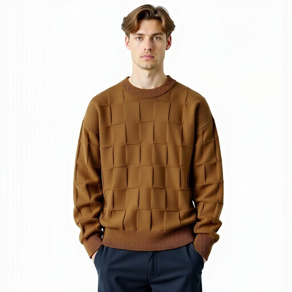 Tailored Plaid Knit Sweater