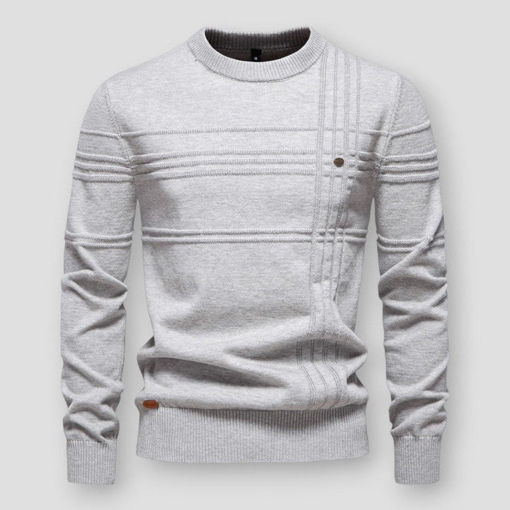 Structured Line Ribbed Knit Sweater
