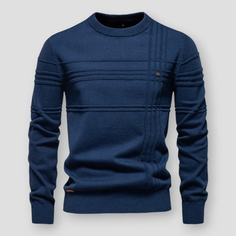 Structured Line Ribbed Knit Sweater