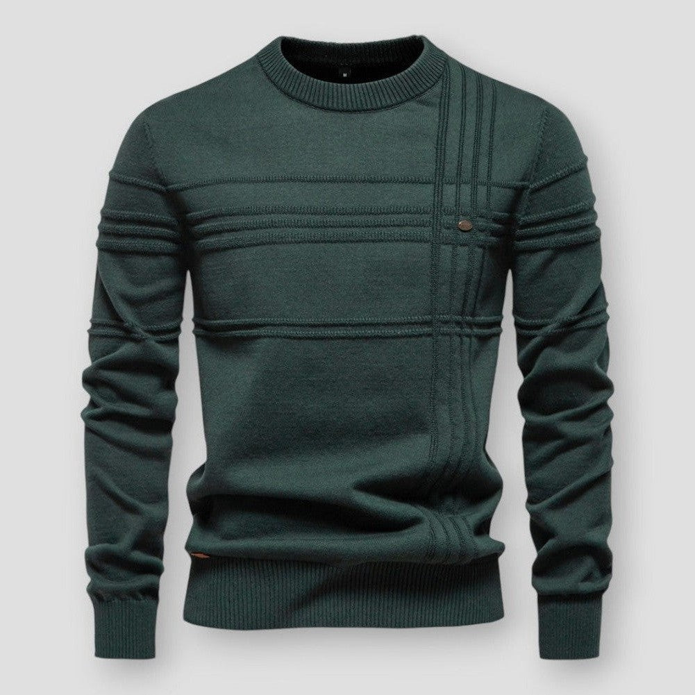 Structured Line Ribbed Knit Sweater