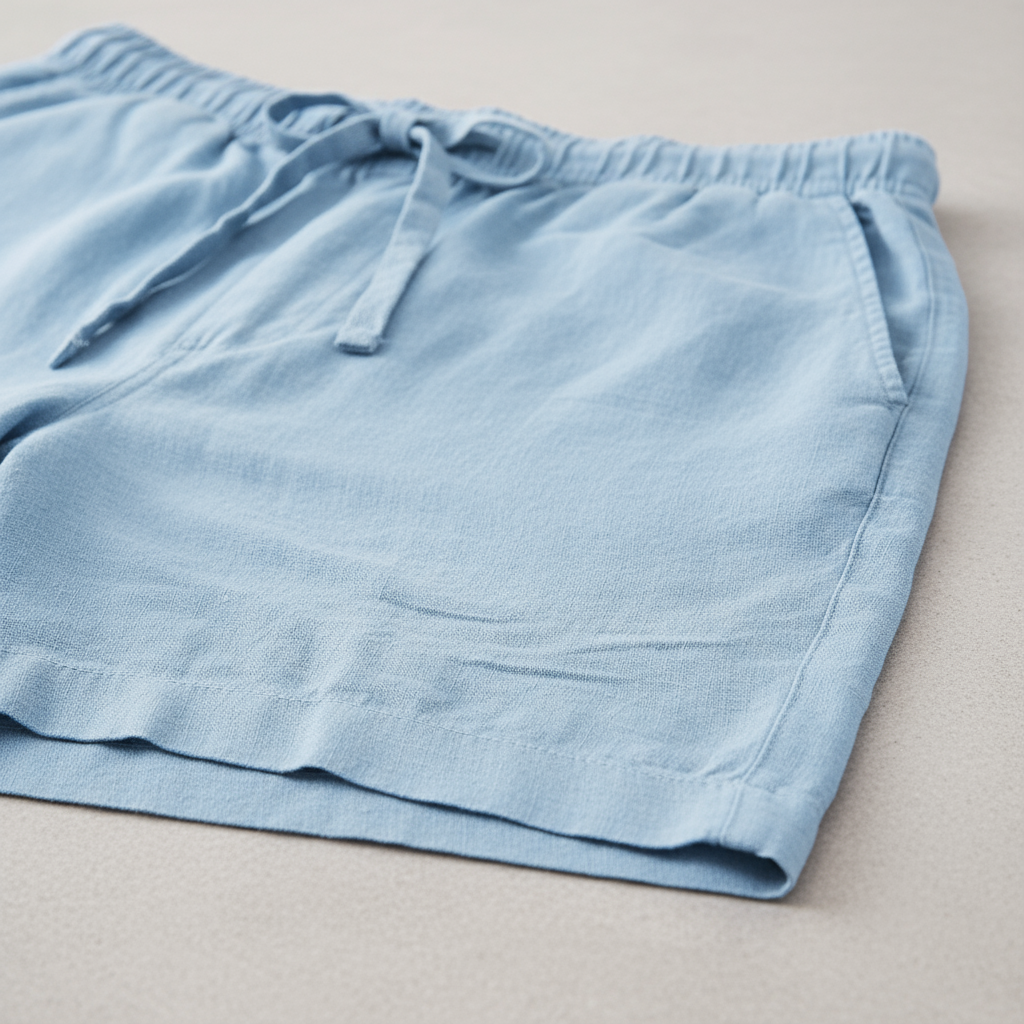 Cotton-Linen Drawstring Shorts