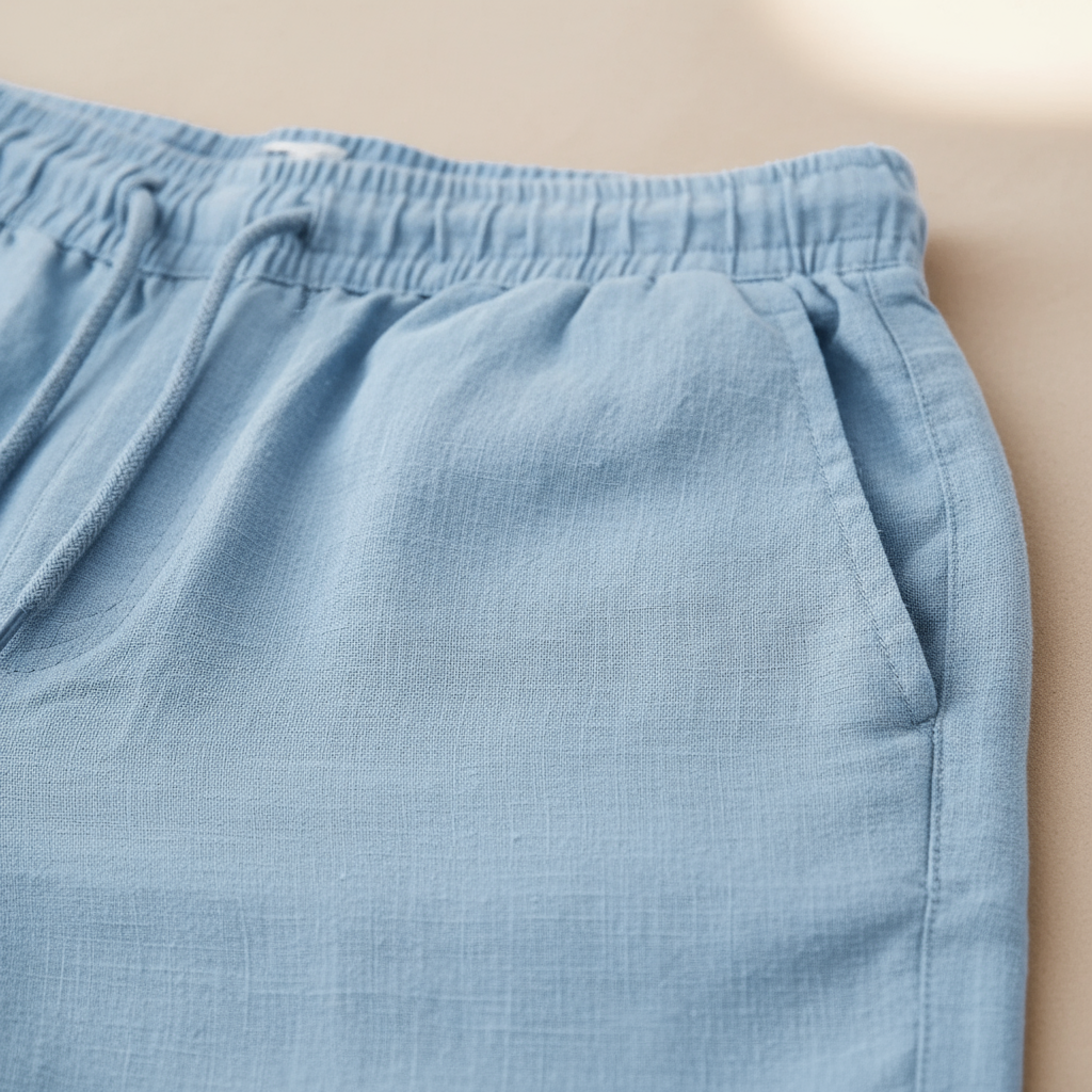 Cotton-Linen Drawstring Shorts