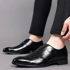 Polished Stretch Leather Loafers