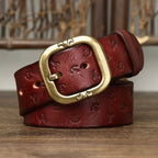 Anchor Embossed Cowhide Belt