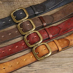 Anchor Embossed Cowhide Belt