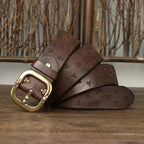 Anchor Embossed Cowhide Belt