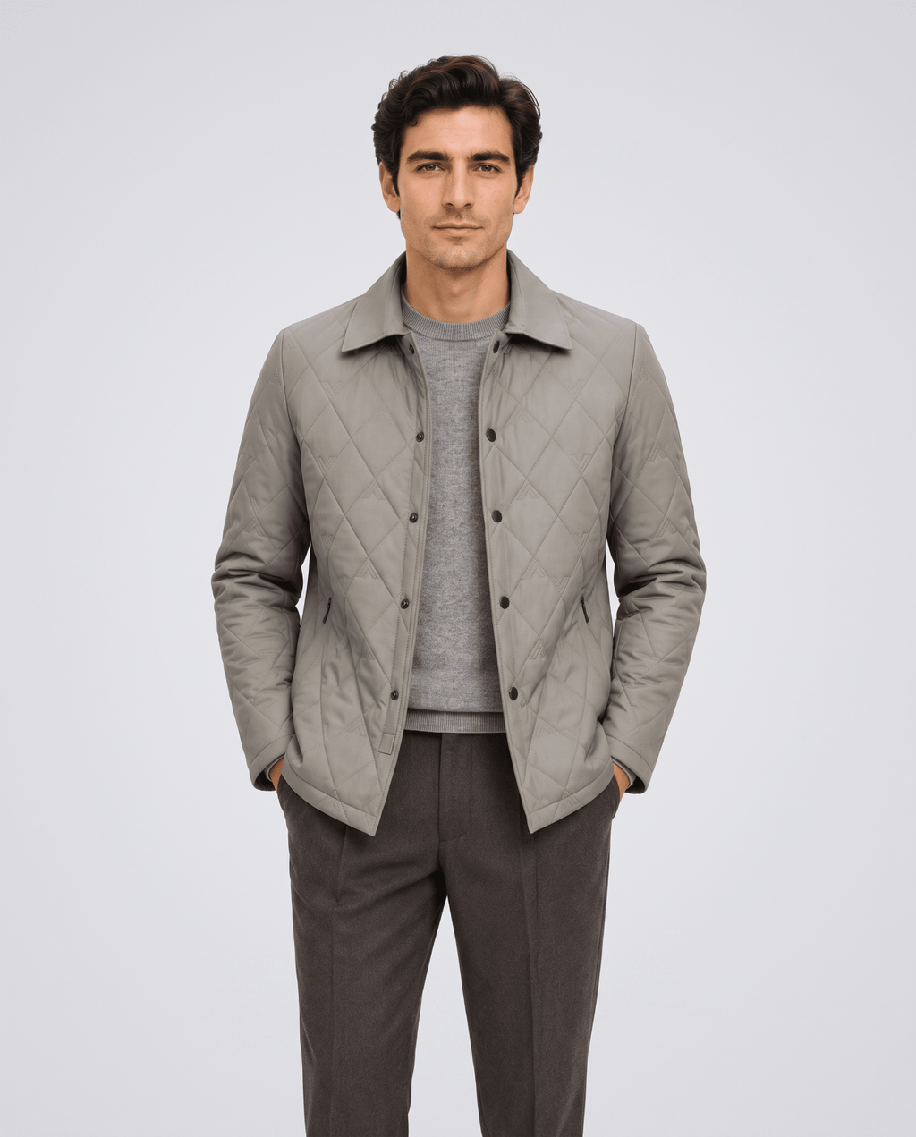 Men's Diamond Quilted Winter Jacket - Secranzo