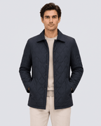 Men's Diamond Quilted Winter Jacket - Secranzo