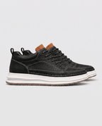 Men's Leather Look Everyday Sneakers - Secranzo