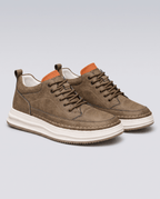 Men's Leather Look Everyday Sneakers - Secranzo