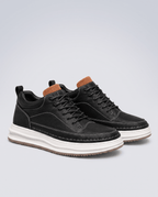 Men's Leather Look Everyday Sneakers - Secranzo