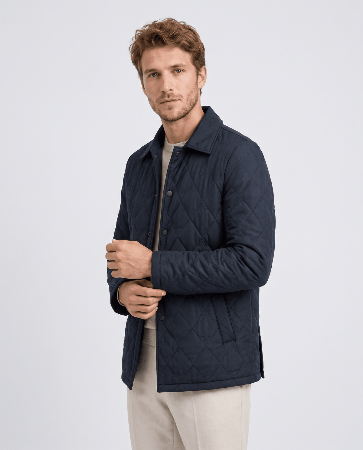 Men's Diamond Quilted Winter Jacket - Secranzo