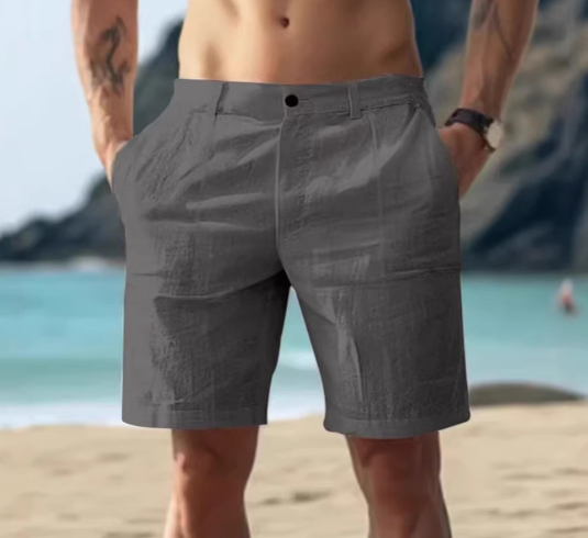 Relaxed Cotton Beach Shorts