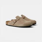 Suede Clogs with Cork Footbed