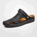 Closed-Toe Leather Footbed Sandals