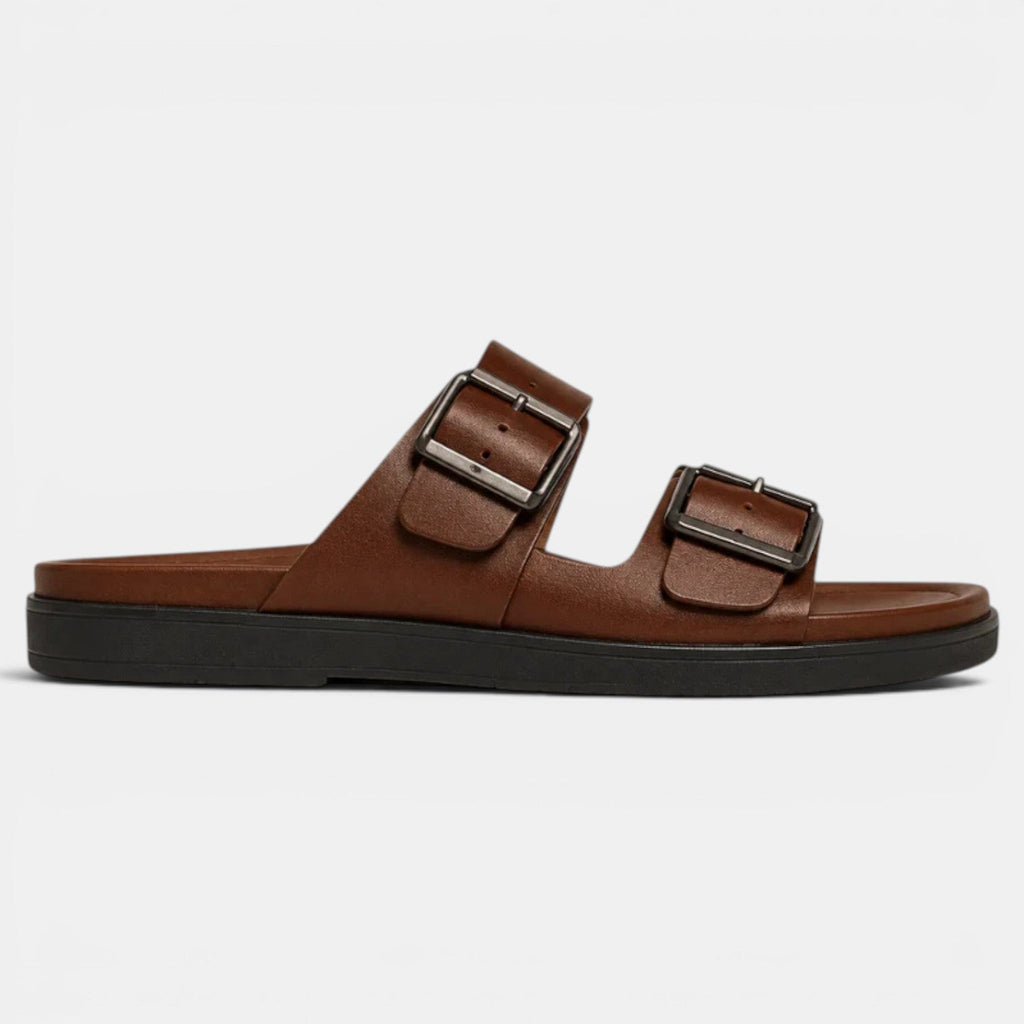Buckle Strap Leather Sandals
