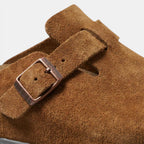 Suede Clogs with Cork Footbed