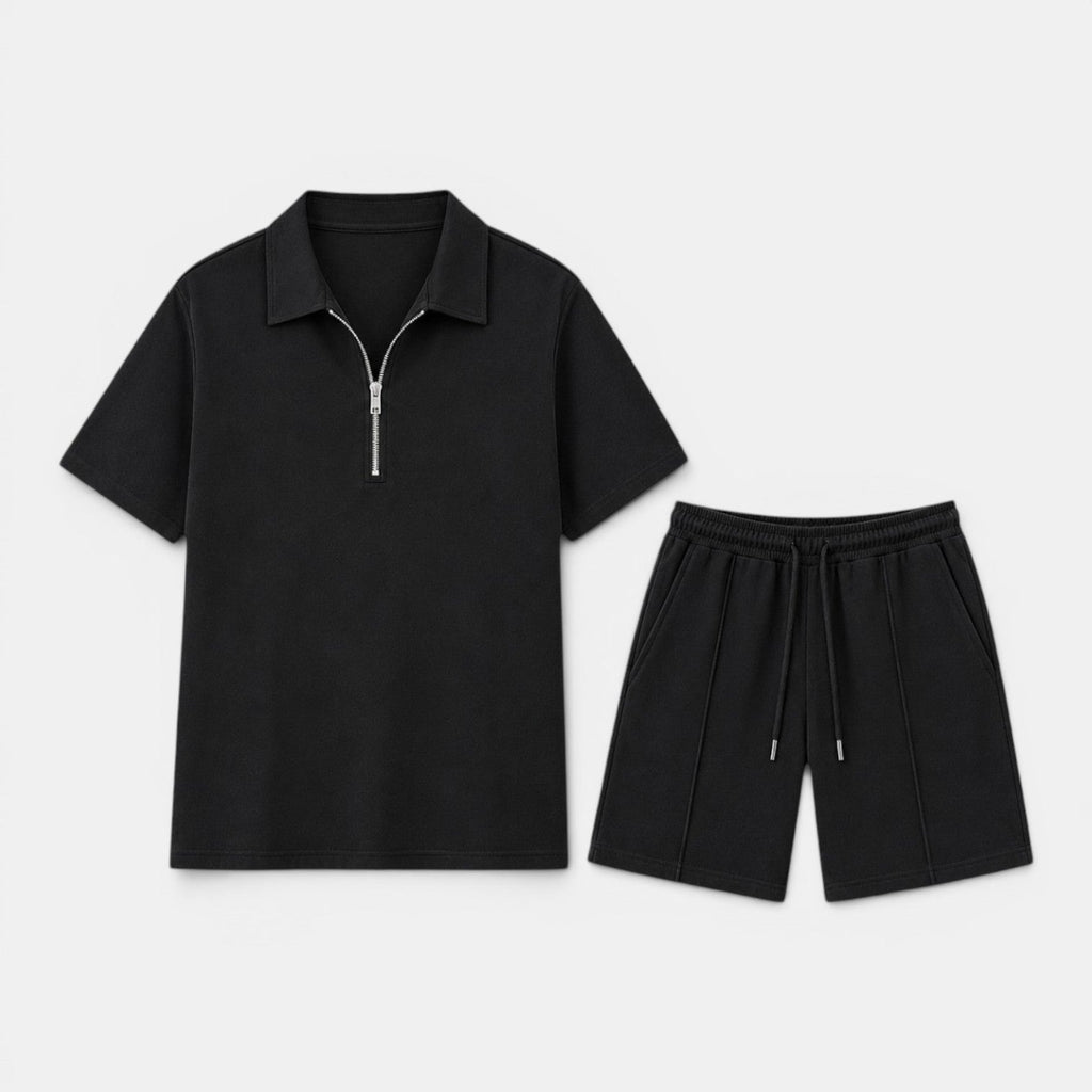 Zip Polo and Shorts Set
