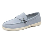 Buckle Suede Slip-On Loafers