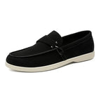 Buckle Suede Slip-On Loafers