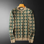 Retro Argyle Crew Neck Sweater