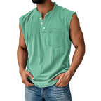 Vintage Washed Henley Tank Top