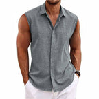 Sleeveless Linen Blend Shirt