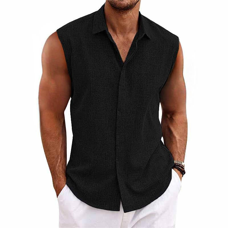 Sleeveless Linen Blend Shirt