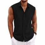 Sleeveless Linen Blend Shirt