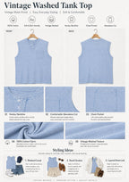 Vintage Washed Henley Tank Top